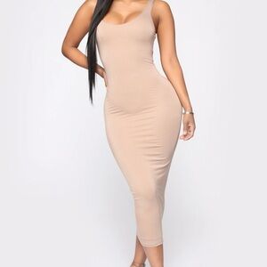 Tan fashionnova dress.